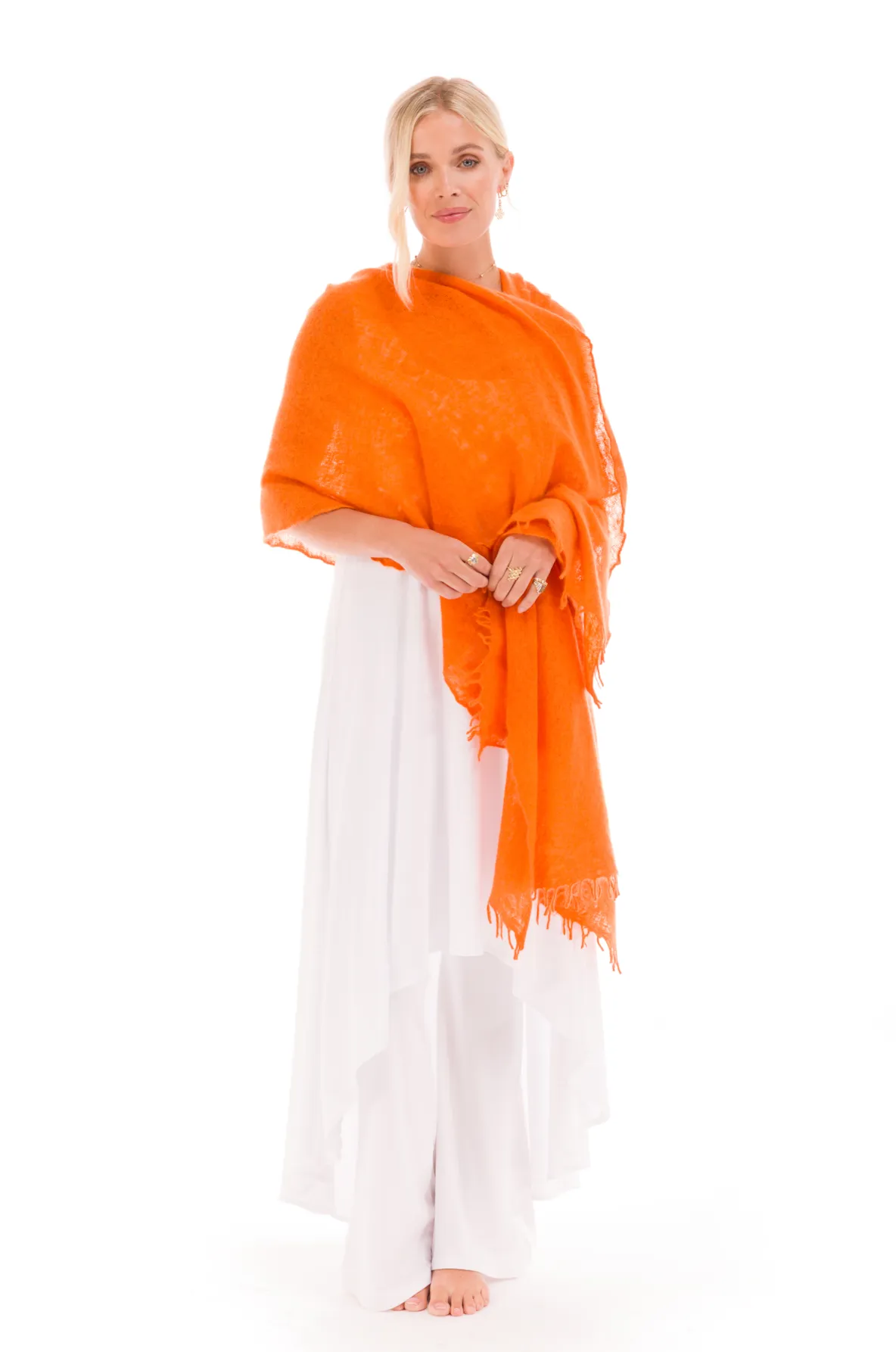 CASHMERE FELTED SCARF ORANGE