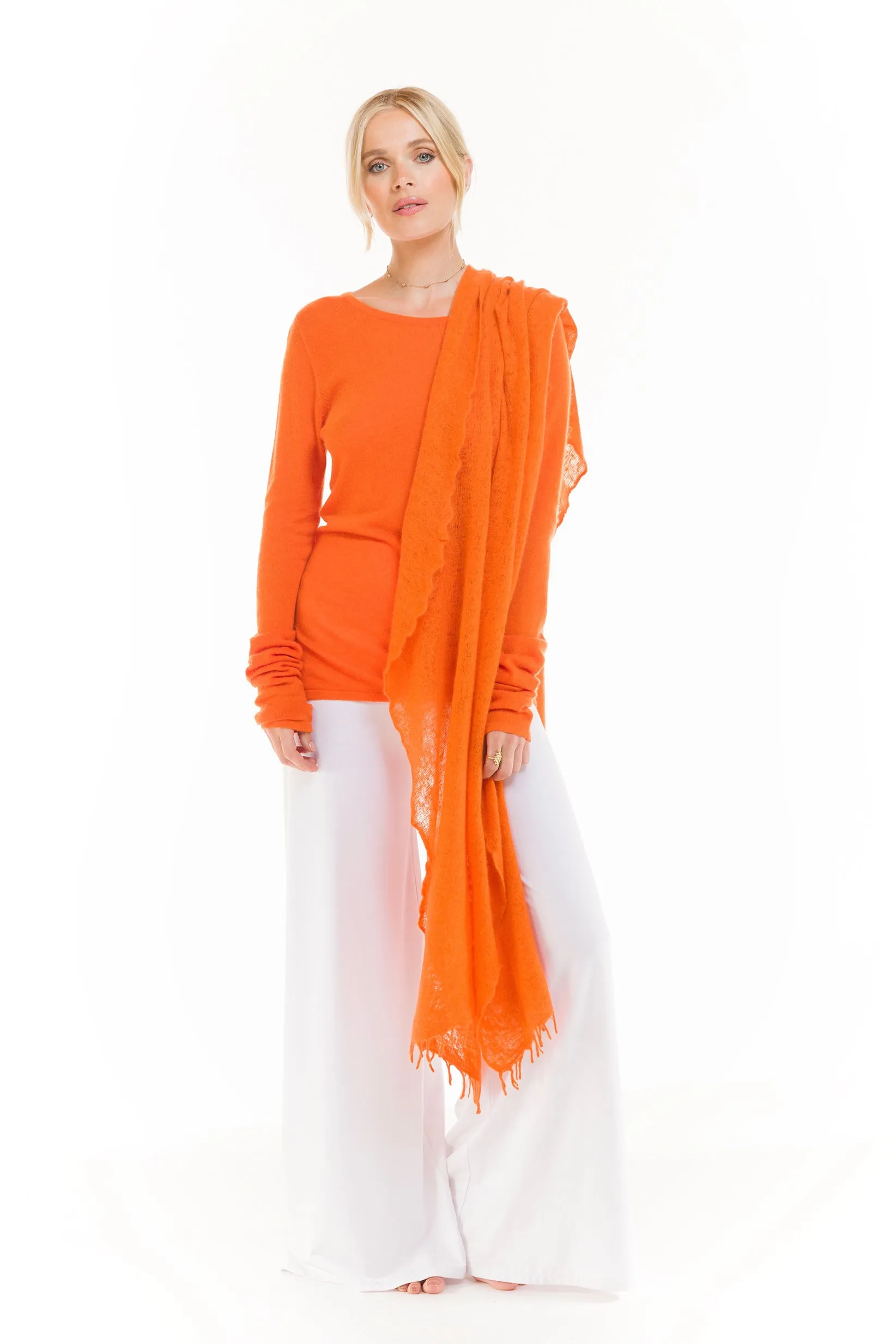 CASHMERE FELTED SCARF ORANGE