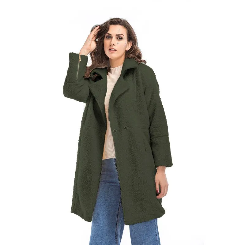 Cashmere Warmth Mid-Length Solid Color Mac Coat