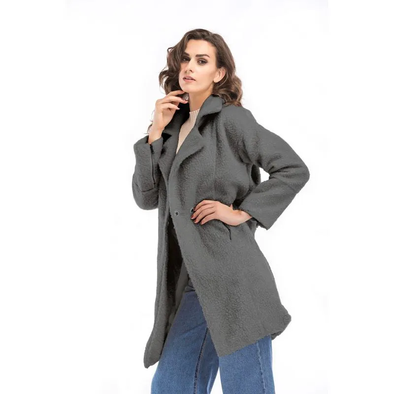 Cashmere Warmth Mid-Length Solid Color Mac Coat