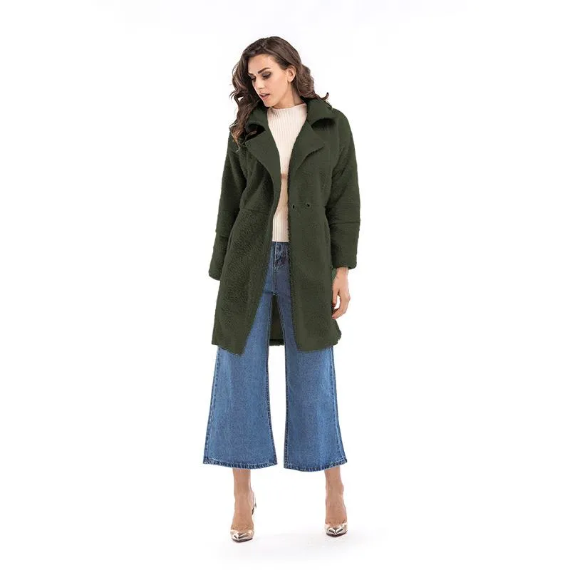 Cashmere Warmth Mid-Length Solid Color Mac Coat