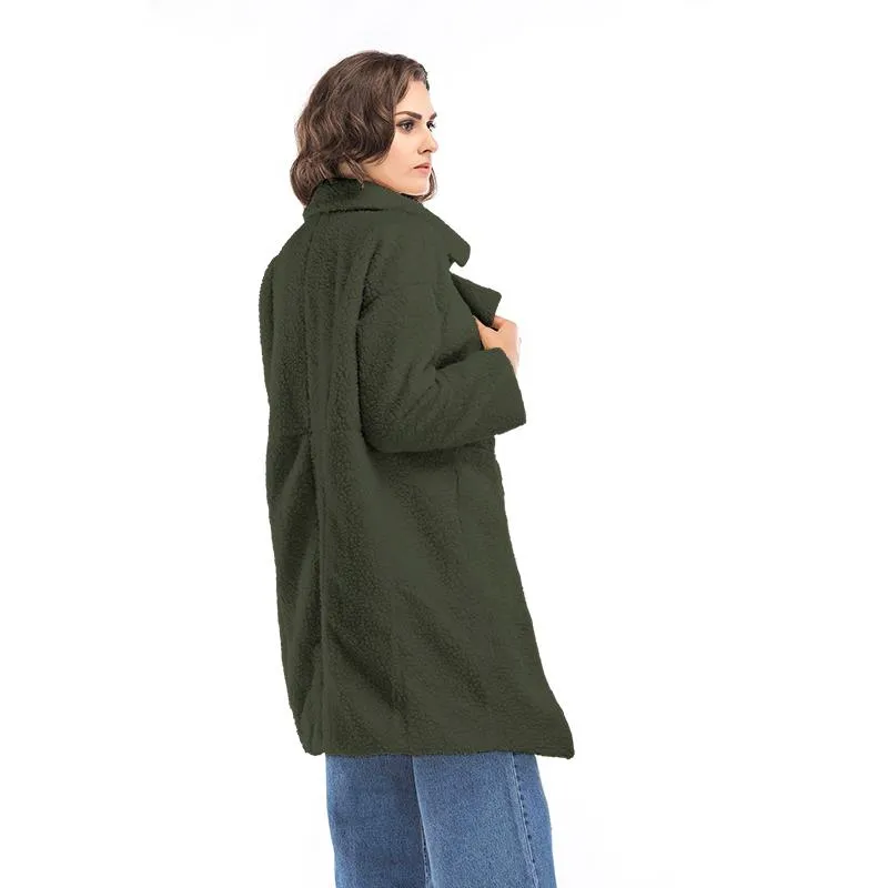 Cashmere Warmth Mid-Length Solid Color Mac Coat