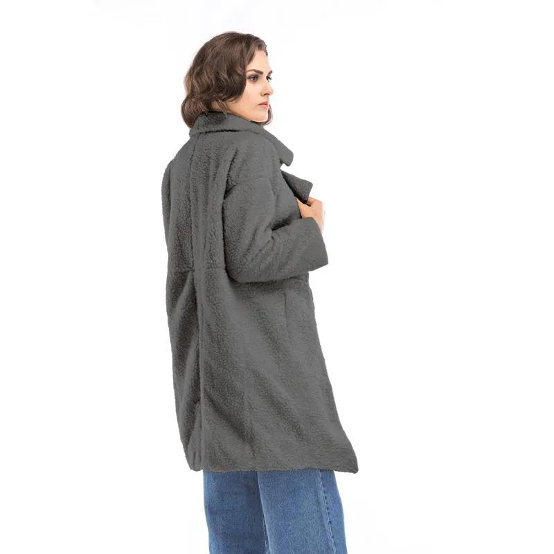 Cashmere Warmth Mid-Length Solid Color Mac Coat