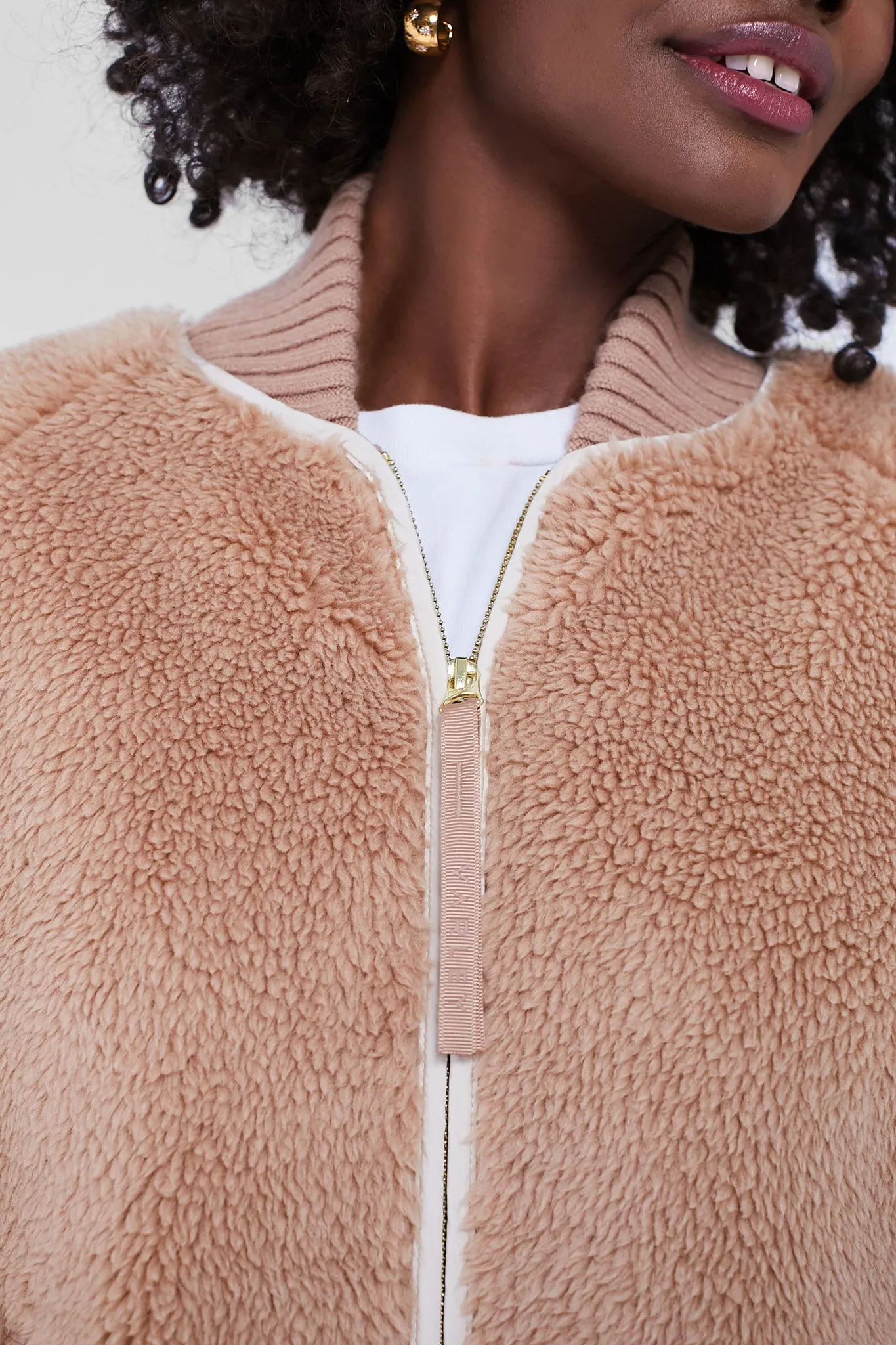 Chanterelle Ella Long Line Sherpa Bomber