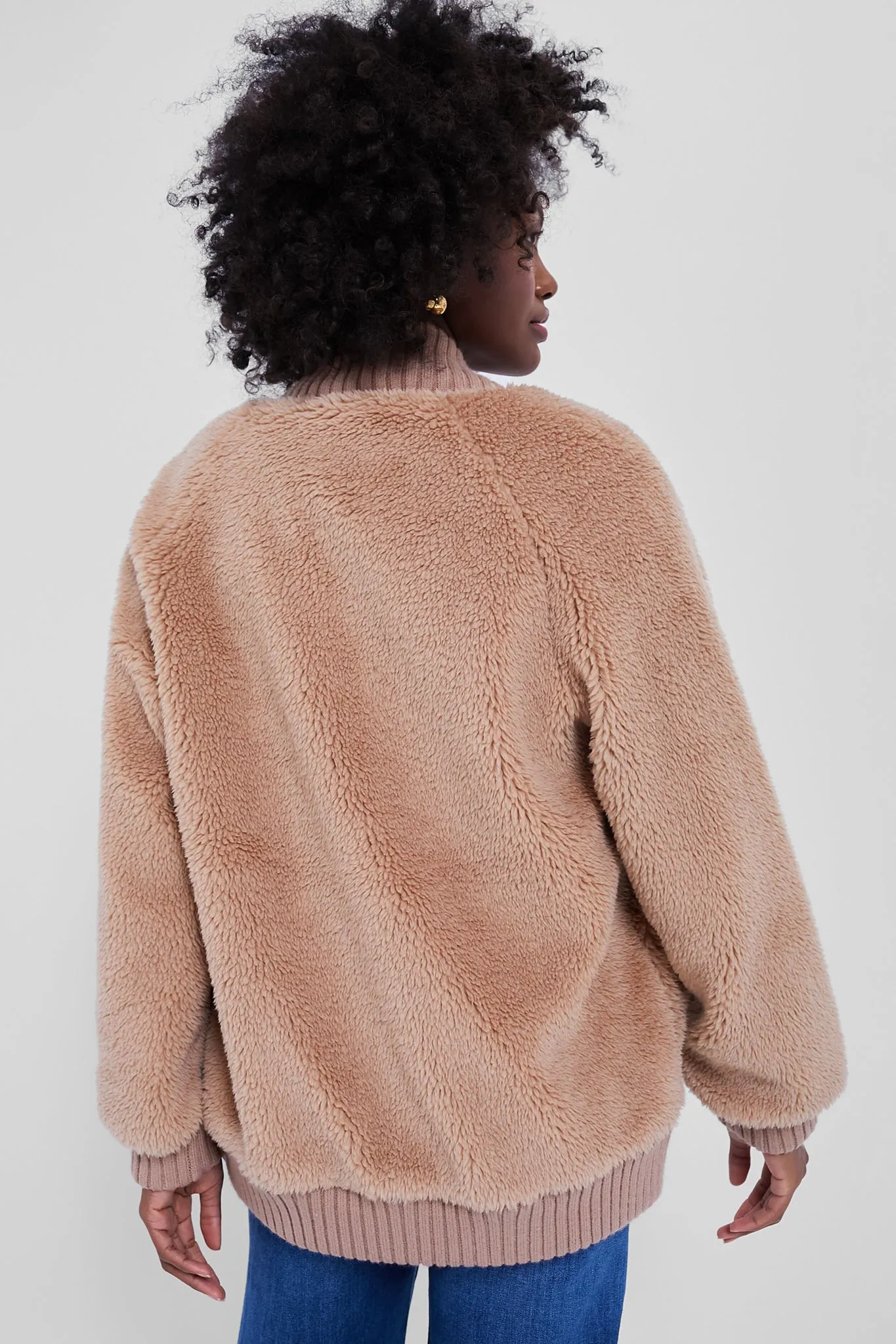 Chanterelle Ella Long Line Sherpa Bomber