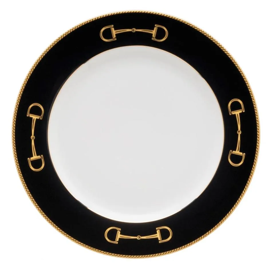 Cheval Black Dinner Plate 10 5/8" Julie Wear Equestrian Tableware