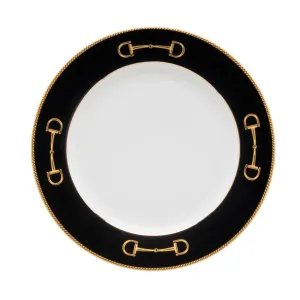 Cheval Black Luncheon Plate 9" - Julie Wear Equestrian Tableware