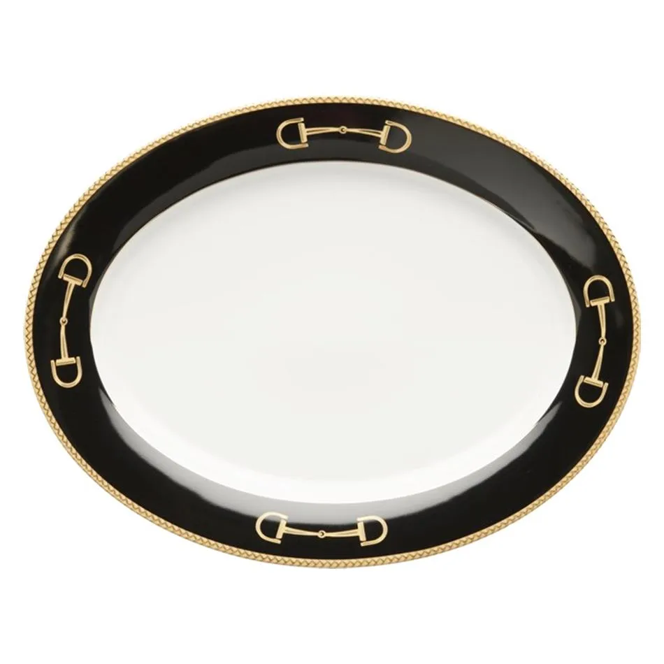 Cheval Black Platter 14" - Julie Wear Equestrian Tableware