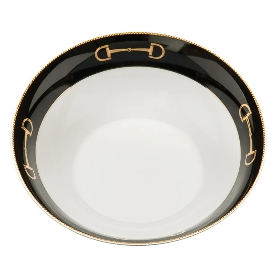 Cheval Black Serve Bowl 9" - Julie Wear Equestrian Tableware