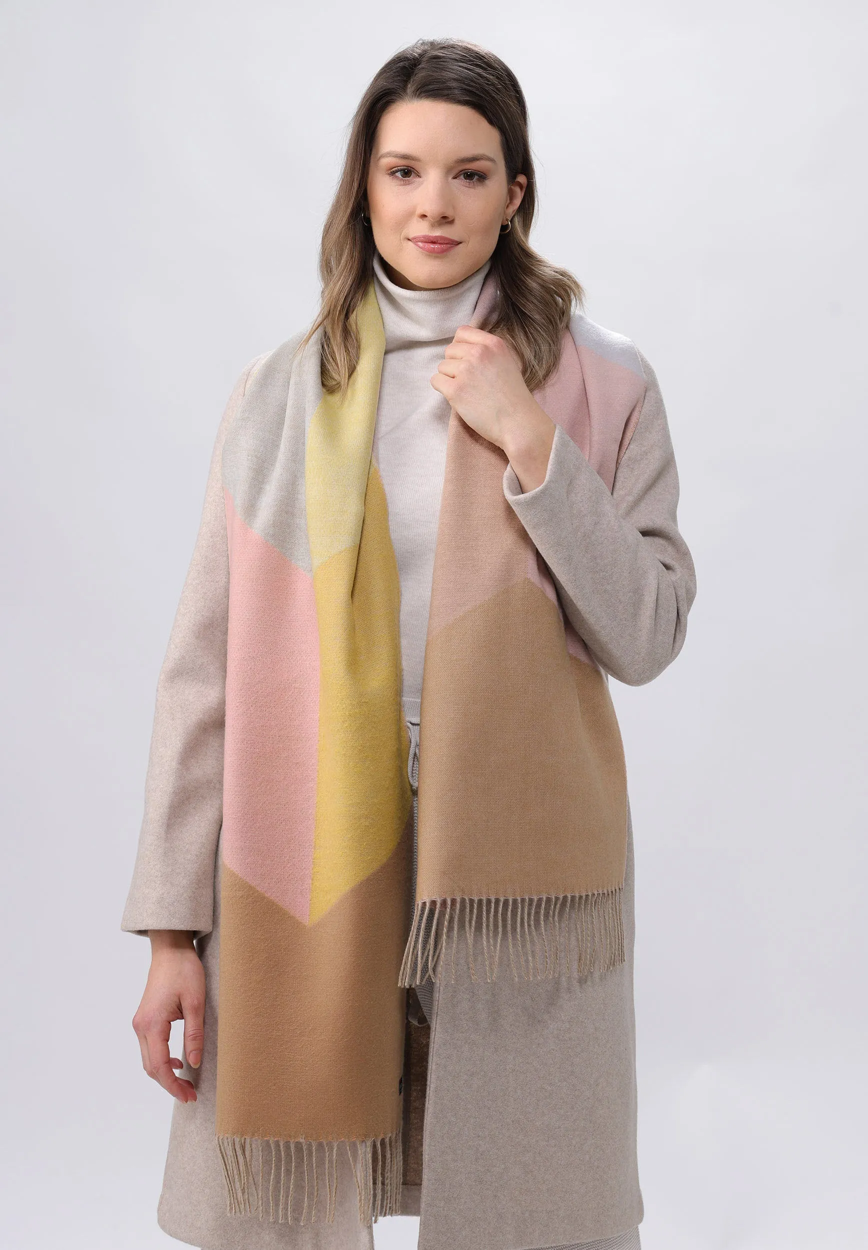 Chevron Colour Block Cashmink Scarf