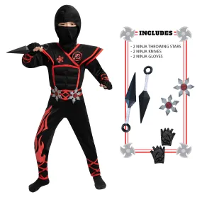 Child Unisex Red Flame Ninja Costume