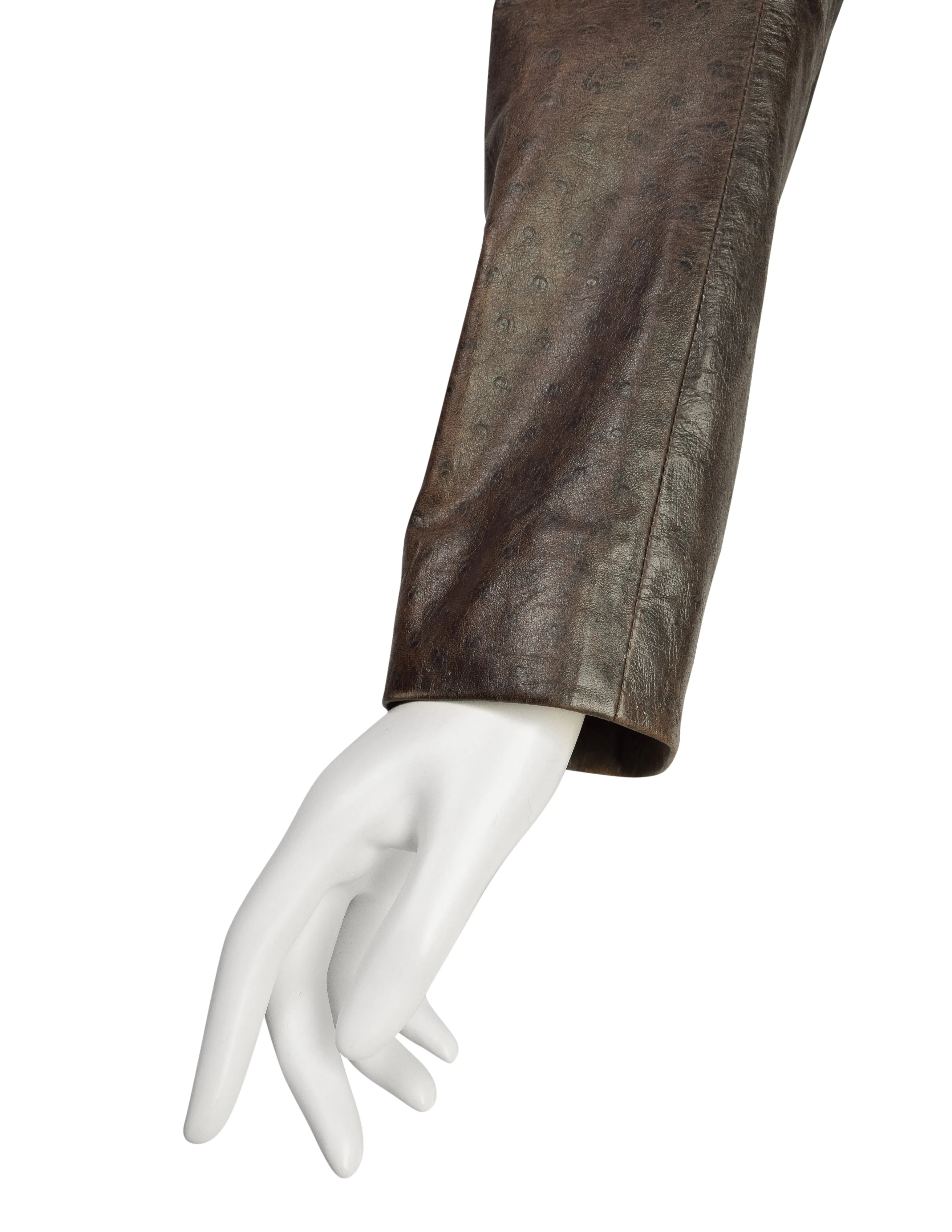 Christian Dior by John Galliano Vintage AW2000 'Fly Girls Collection' Brown Lambskin Leather Cropped Jacket