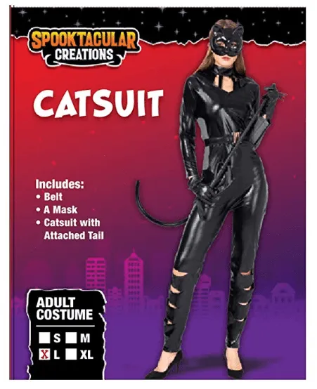 Classic Cat Costume with Kitty Mask and Belt for Role Play Cosplay- Adult