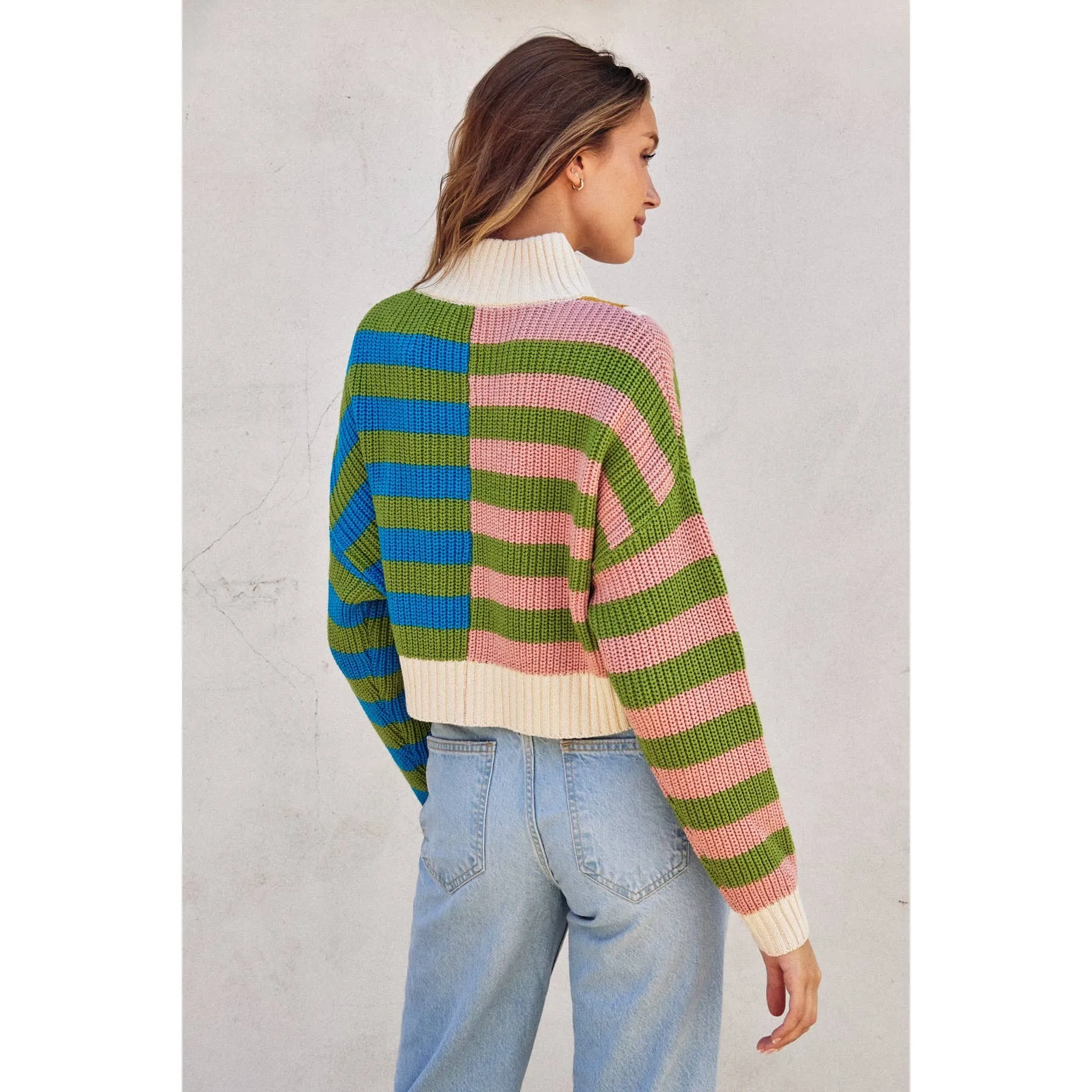 Colorburst Half Zip Collared Sweater