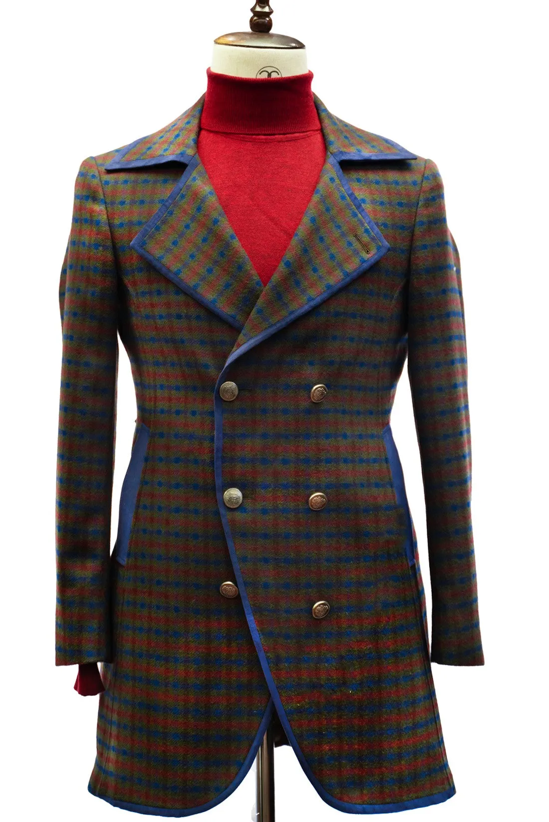 CONNAISSEUR PARIS - Plaid Virgin Wool Slim Fit Overcoat