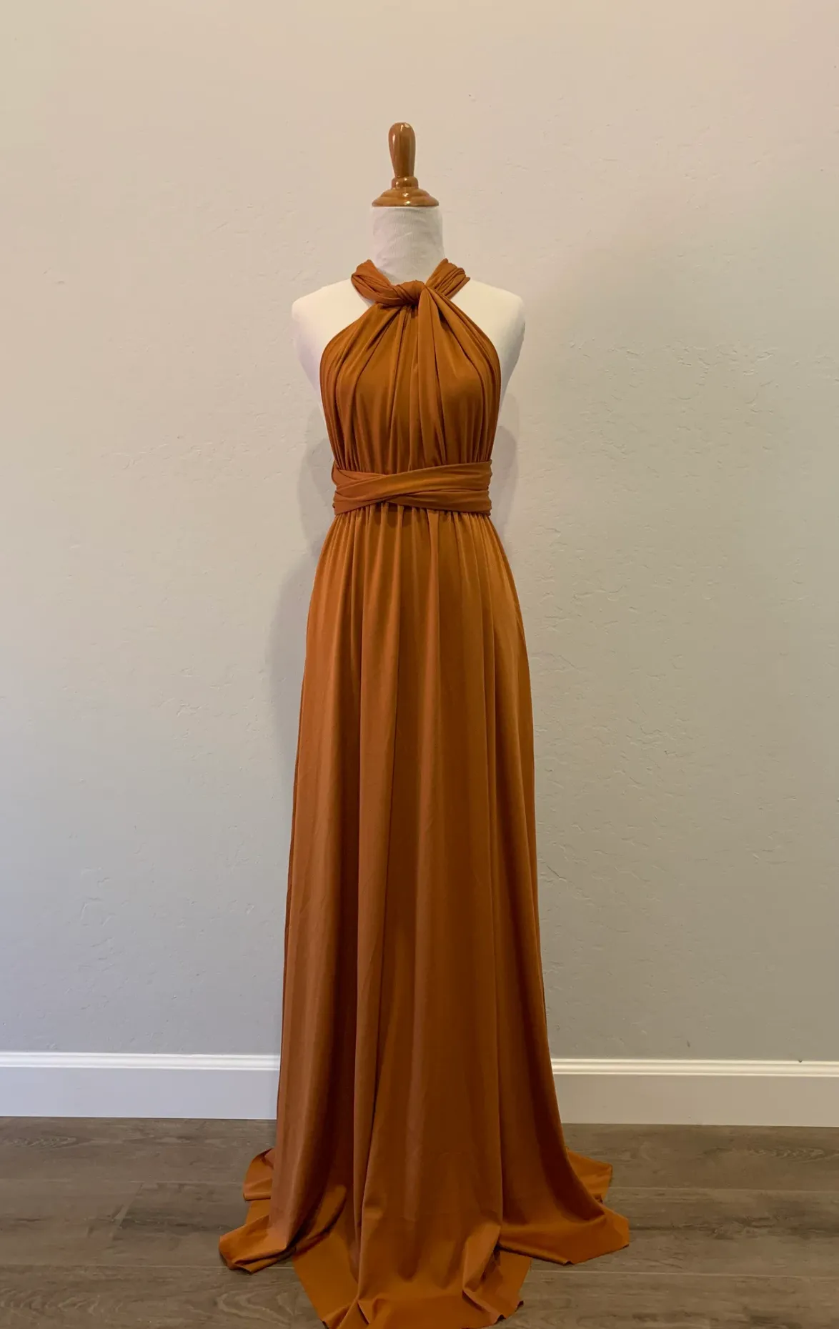 Copper Infinity Dress/ Wrap Convertible Bridesmaid Dress- S55