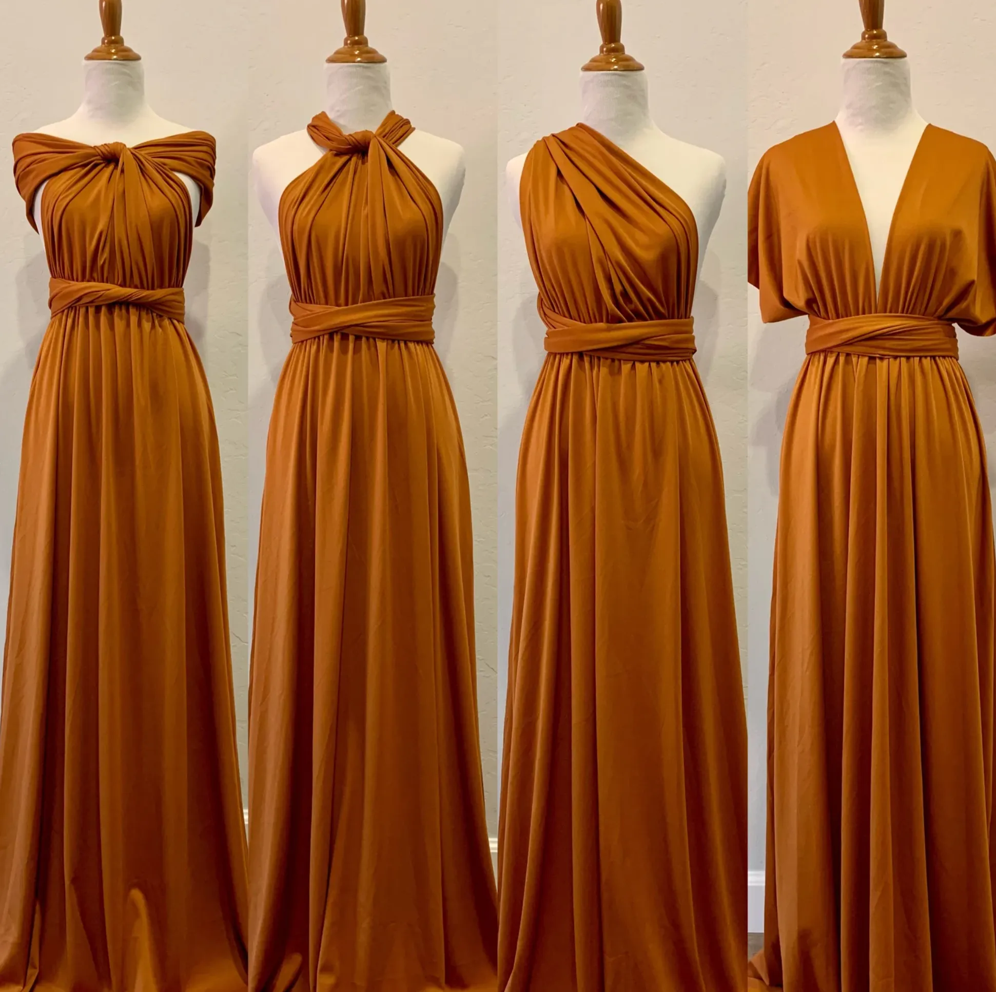 Copper Infinity Dress/ Wrap Convertible Bridesmaid Dress- S55