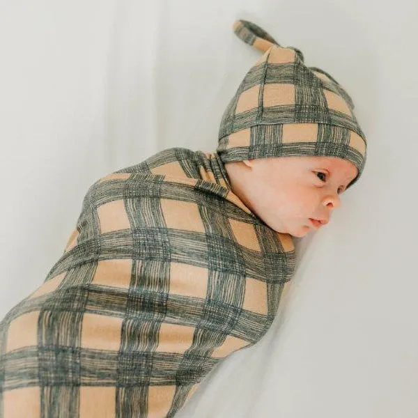 Copper Pearl Newborn Top Knot Hat - Billy