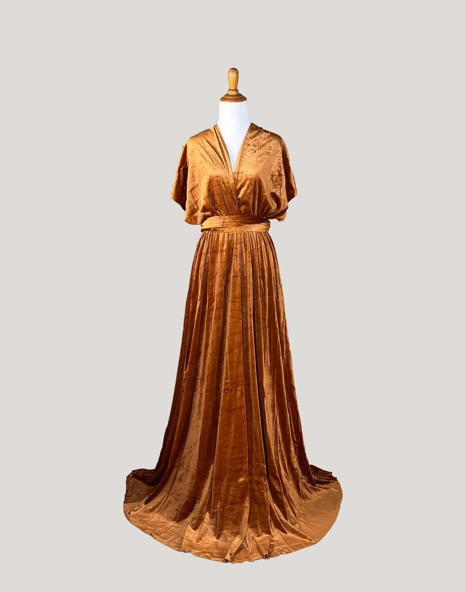 Copper Velvet Infinity Dress/ Wrap Convertible Bridesmaid Dress,Y25-47