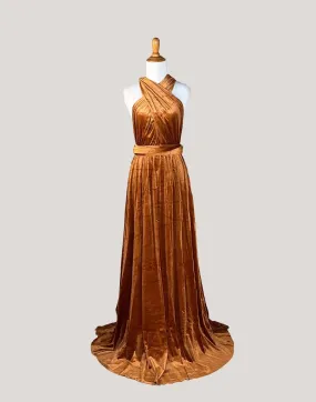 Copper Velvet Infinity Dress/ Wrap Convertible Bridesmaid Dress,Y25-47