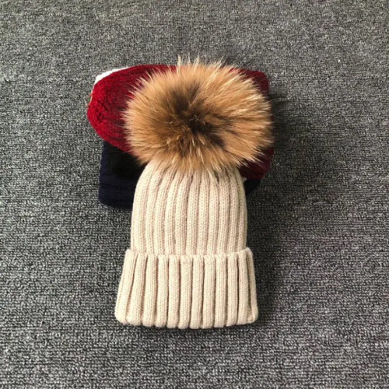 Cozy Fur Knit Pom Pom Outdoor Winter Beanie Hats