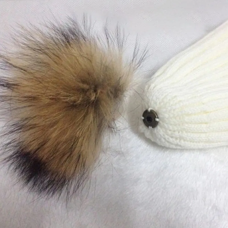 Cozy Fur Knit Pom Pom Outdoor Winter Beanie Hats