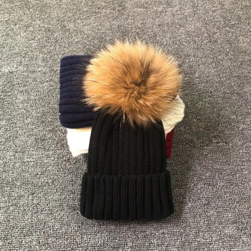 Cozy Fur Knit Pom Pom Outdoor Winter Beanie Hats