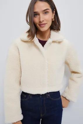 Cream Sherpa Sara Crop Jacket