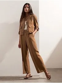 Cropped Safari Jacket in Brown