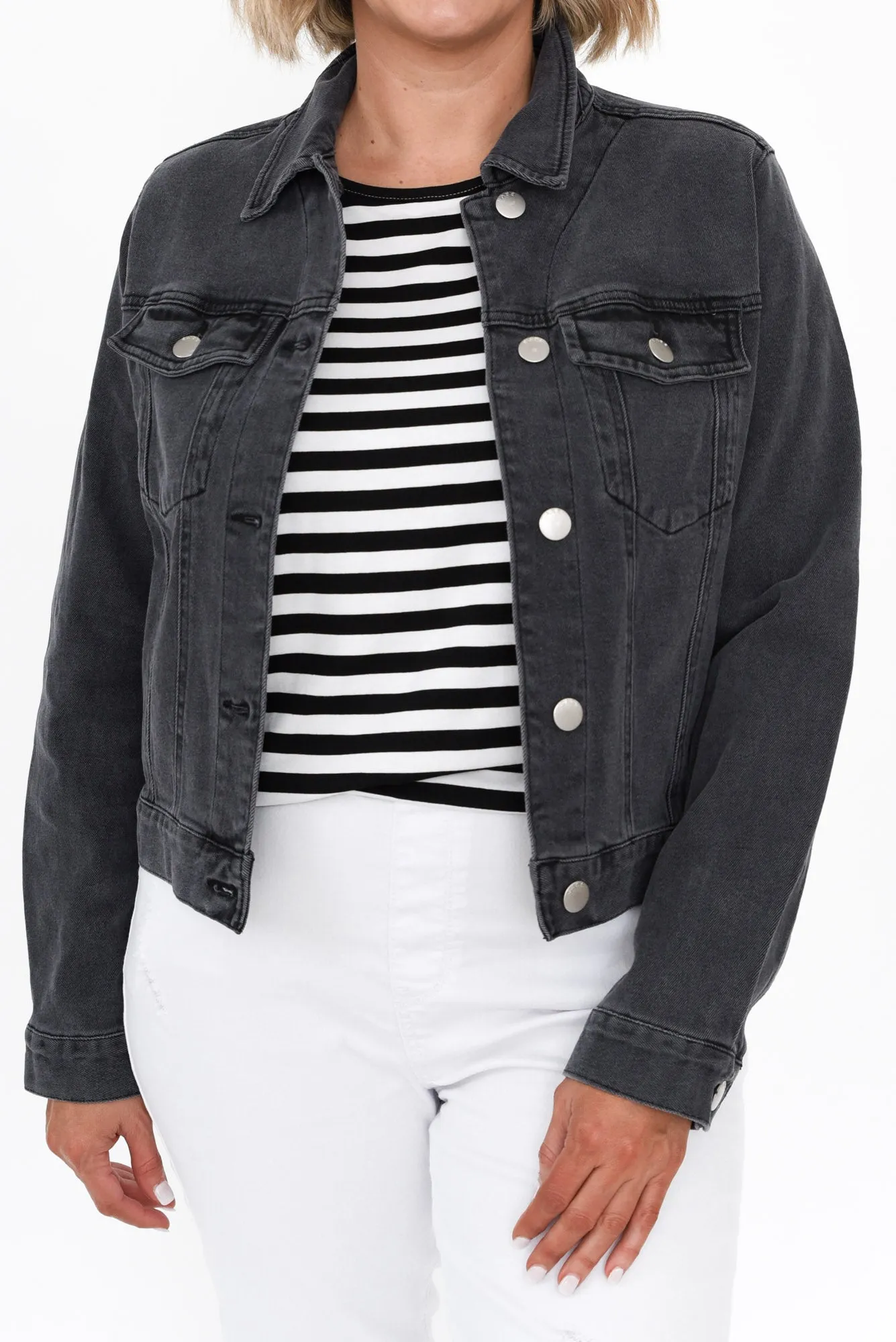 Darcy Washed Black Denim Jacket