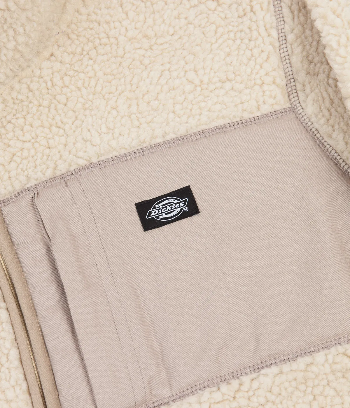 Dickies Red Chute Sherpa Zip Through Fleece - Light Taupe