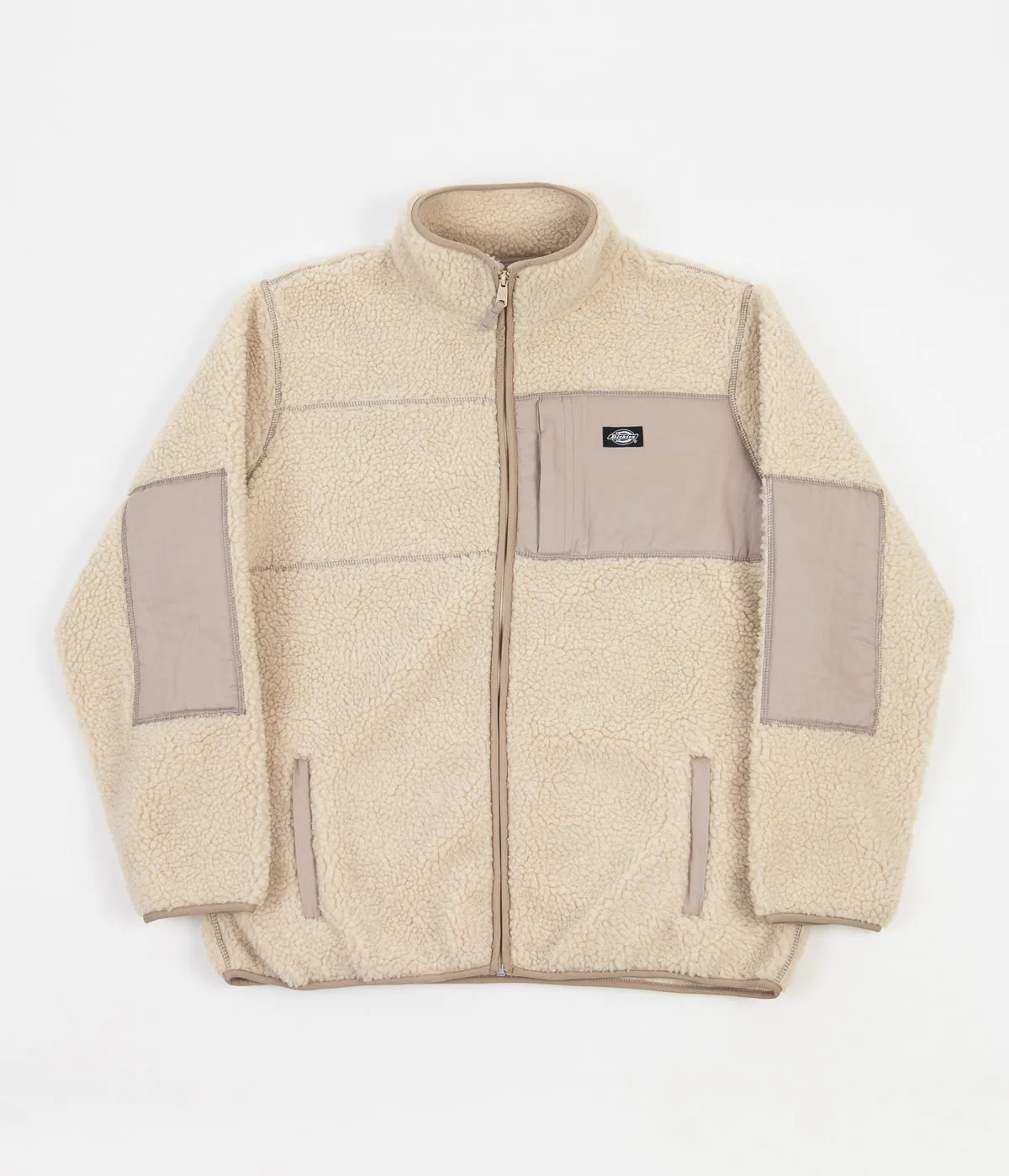 Dickies Red Chute Sherpa Zip Through Fleece - Light Taupe