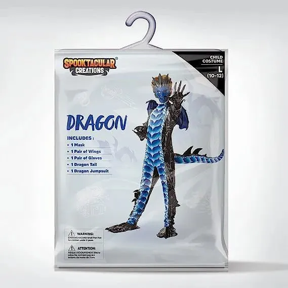 Dragon Costume (Black & Blue) - Boy