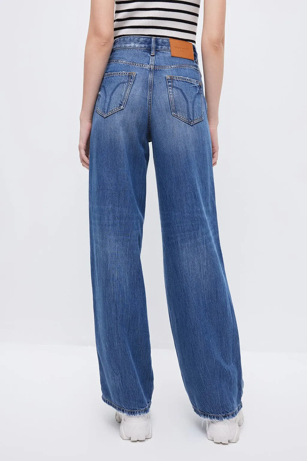 Draped Wide-Leg Jeans With Tencel