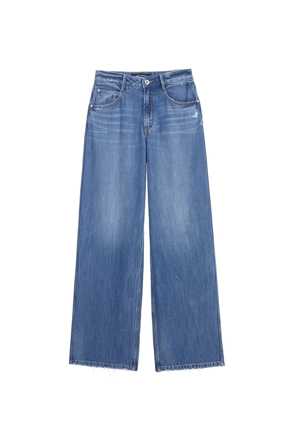 Draped Wide-Leg Jeans With Tencel