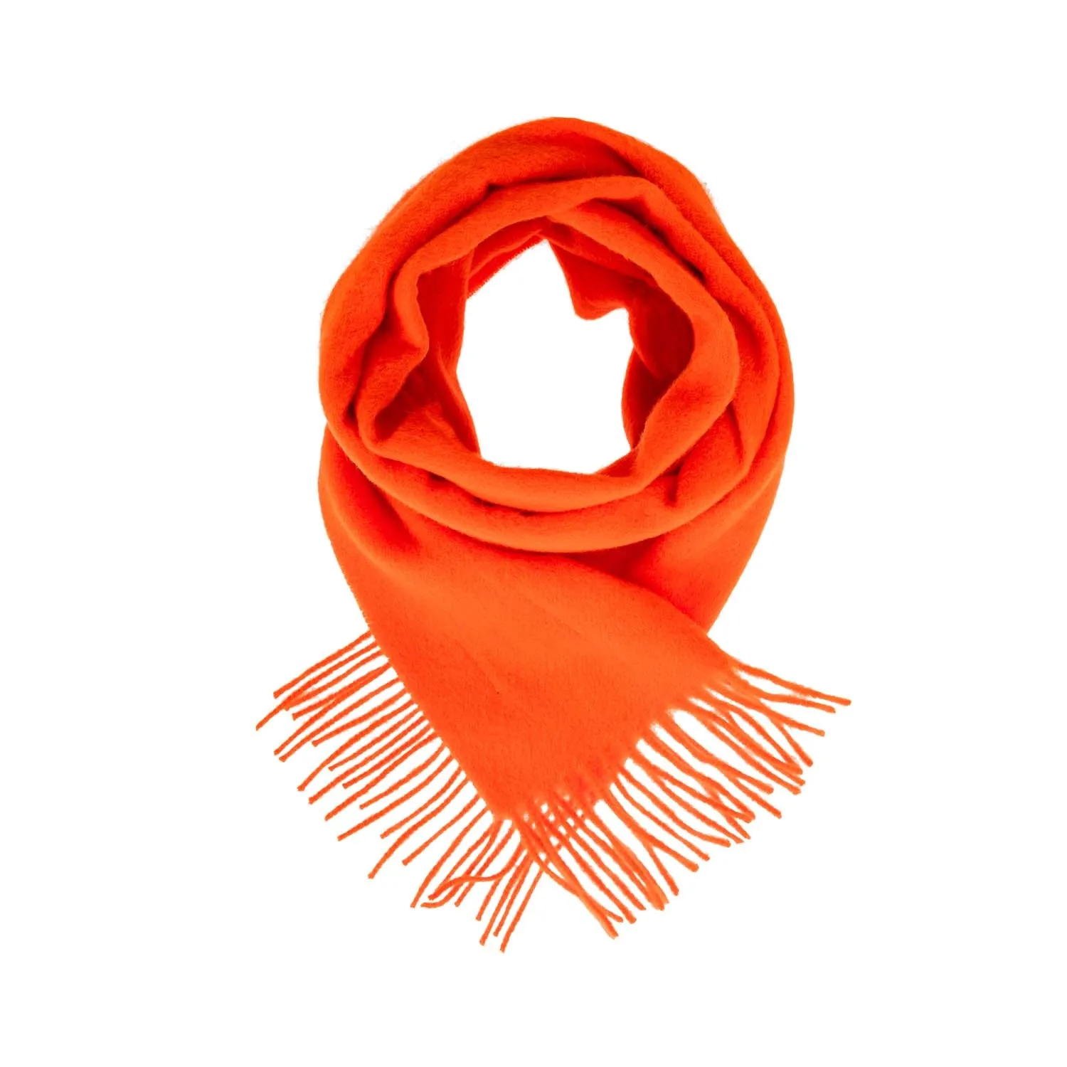 Edinburgh 100% Lambswool Scarf  Lamp Orange