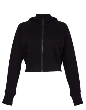 Embroidered Logo Cropped Full Zip Jacket