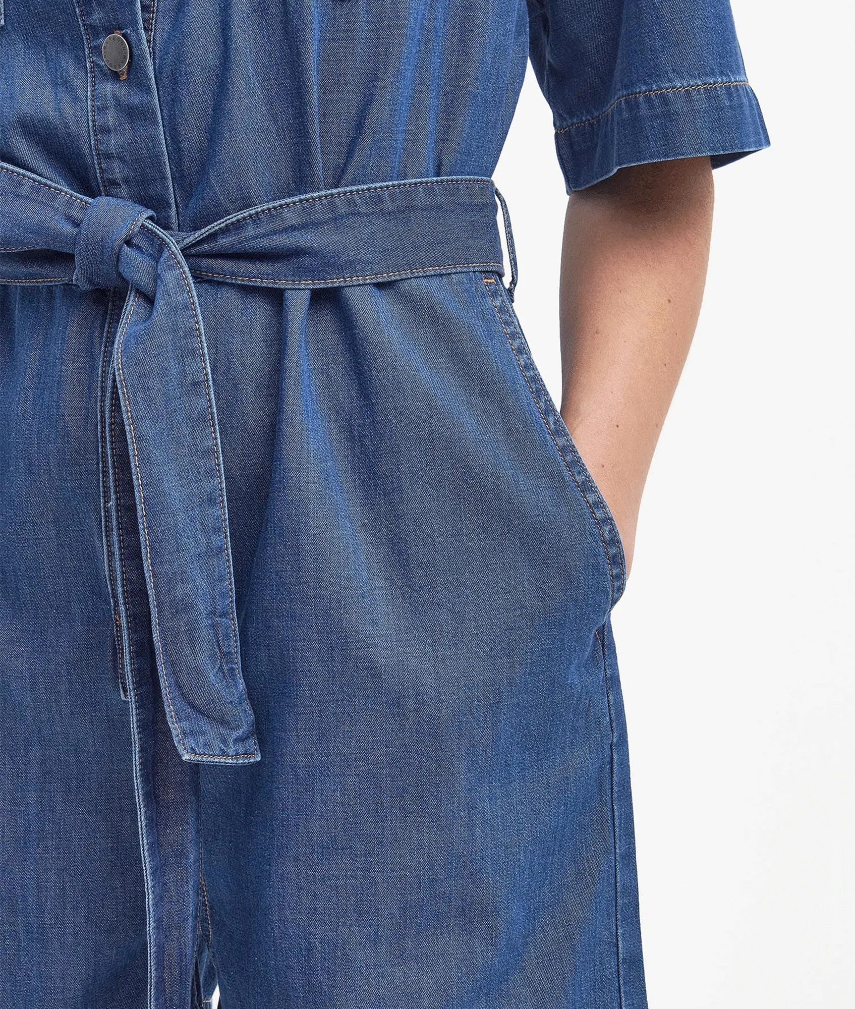 Evelyn Denim Playsuit - Blue