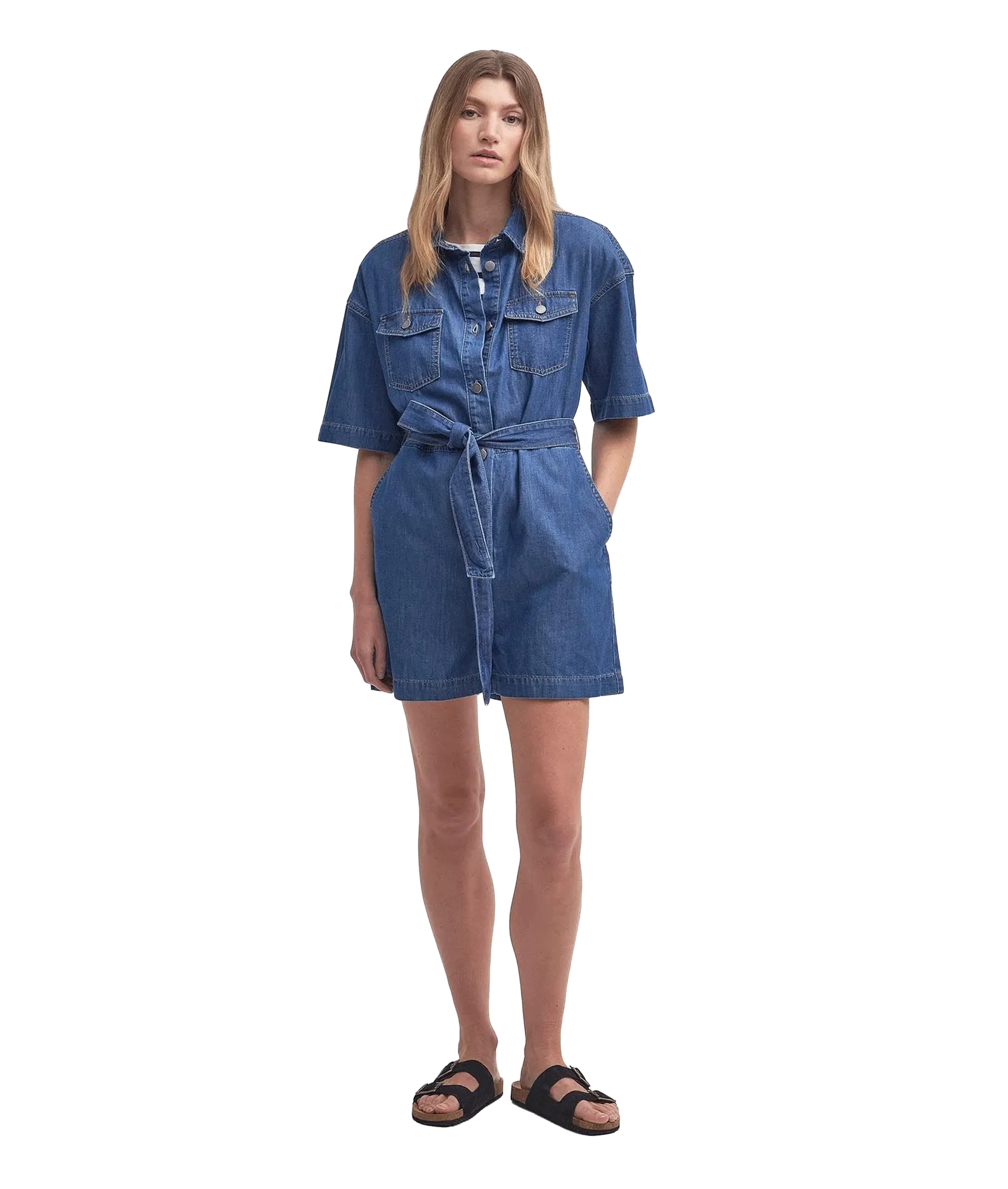 Evelyn Denim Playsuit - Blue