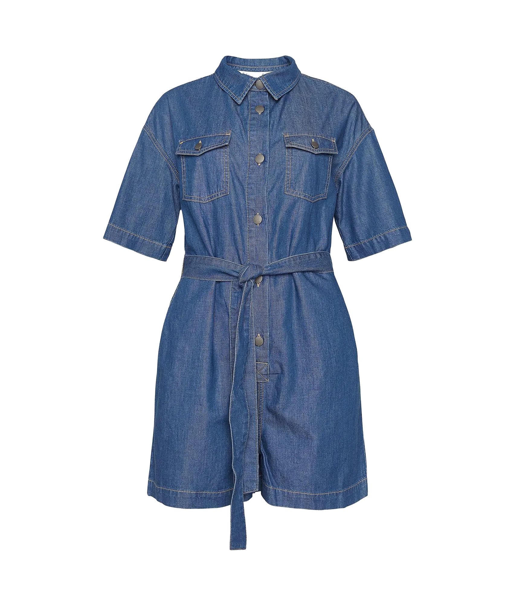 Evelyn Denim Playsuit - Blue