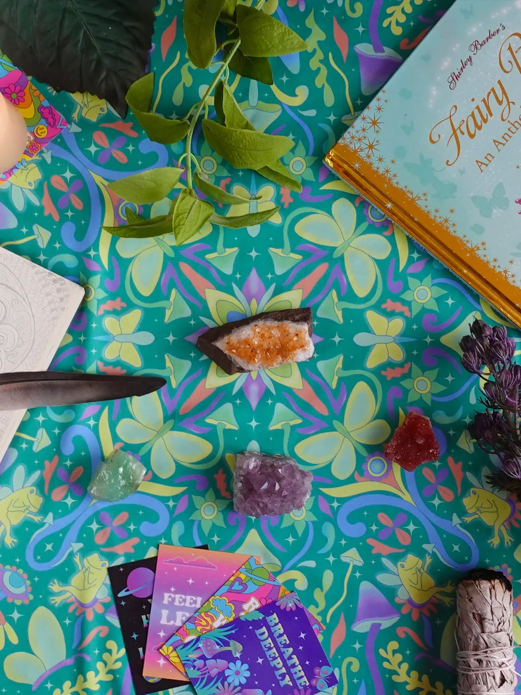 FAIRY GARDEN SATIN SCARF