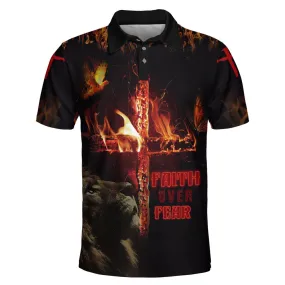 Faith Over Fear Cross Polo Shirt - Christian Shirts & Shorts