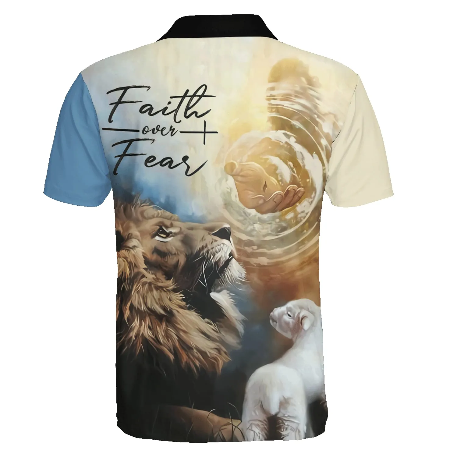 Faith Over Fear Lion Polo Shirt - Christian Shirts & Shorts