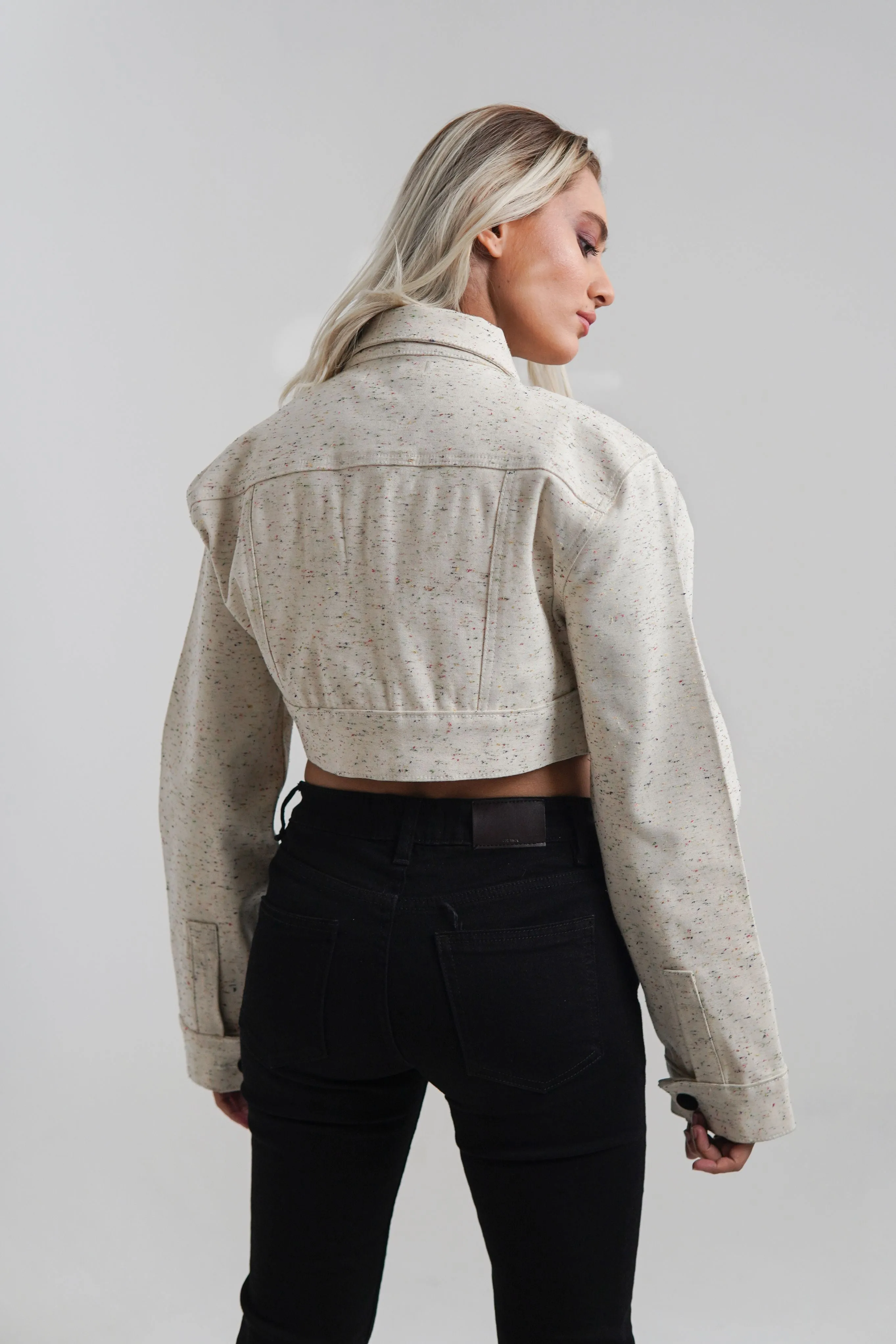 FF White Cropped Jacket