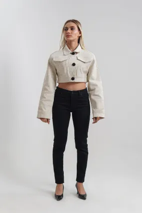 FF White Cropped Jacket