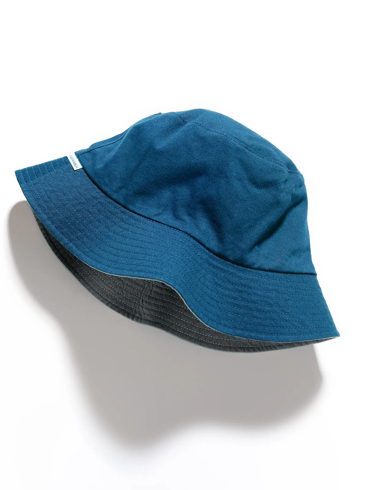 FINAL SALE: Reversible Cotton Bucket Hat - Blue/Gray