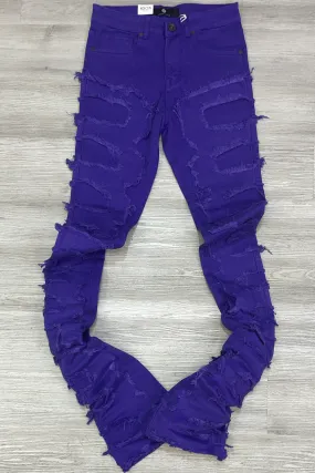 Focus- superstacked denim jeans (purple)