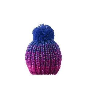 GIRL'S 2-3X SEQUINED OMBRE KNIT TOQUE W/ POM POM