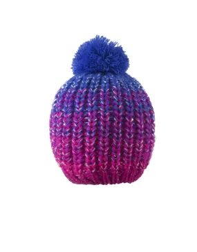 GIRL'S 4-16 SEQUINED OMBRE KNIT TOQUE W/ POM POM