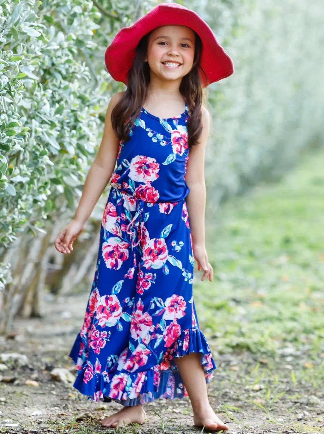 Girls Autumn Rose Ruffled Jumpsuit